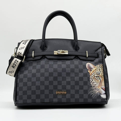Borsa R372 NEW LEOPARD HANDBAG WOMAN BIG