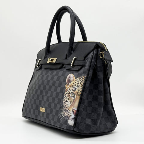 Borsa R372 NEW LEOPARD HANDBAG WOMAN BIG